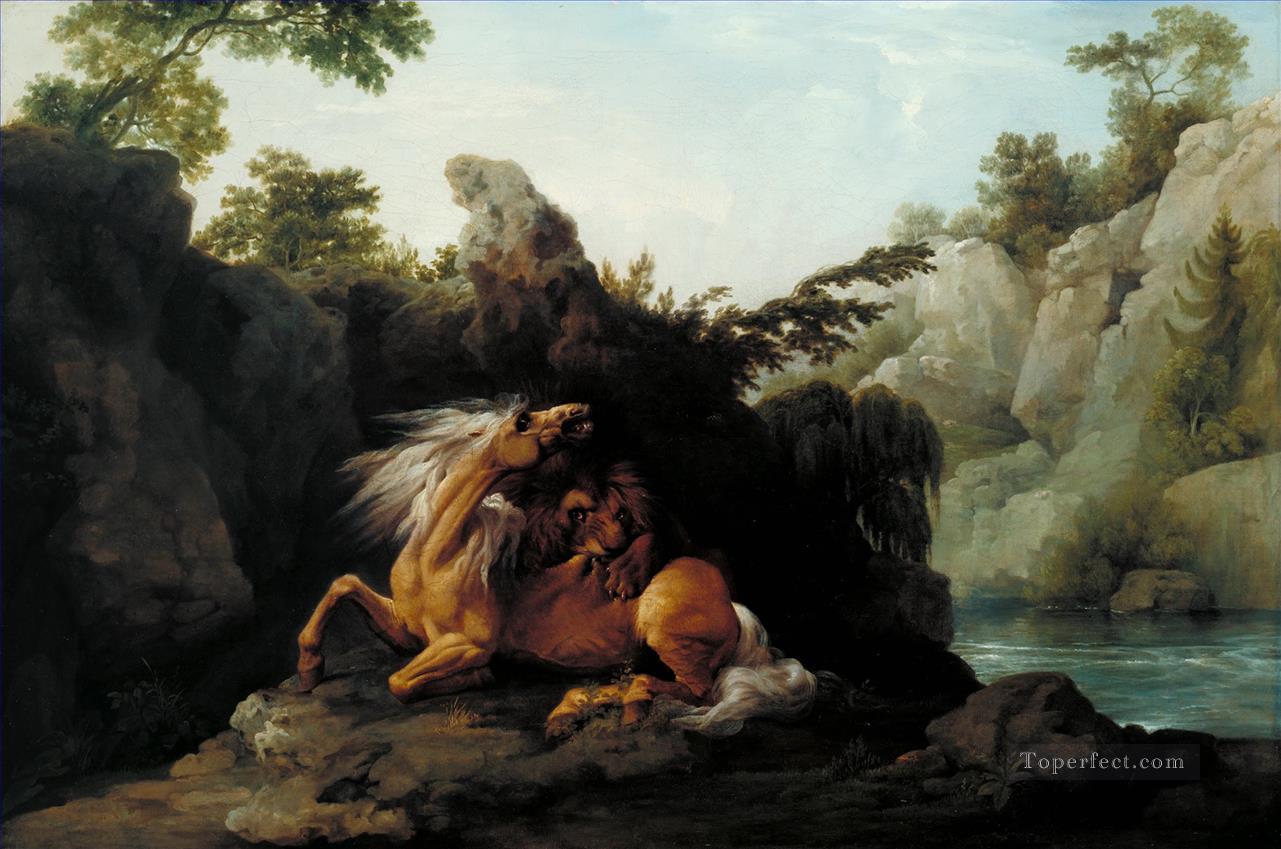George Stubbs Pferd von einem Löwen Devoured Ölgemälde